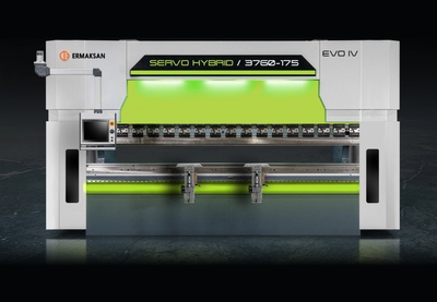 Ermaksan EVO-IV servo-hybrid kantpresse for energieffektiv og presis platebøying.