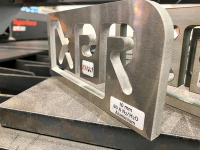 Skjæreresultat etter plasmaskjæring i aluminium